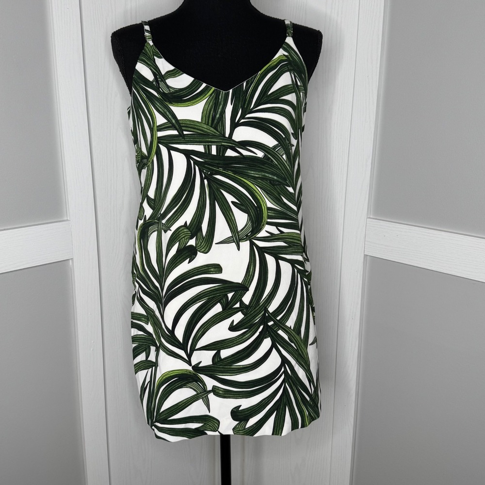 Elaine‎ Rose Palm Leaf Tank Top | Size Small NWT Lined Summer Blouse